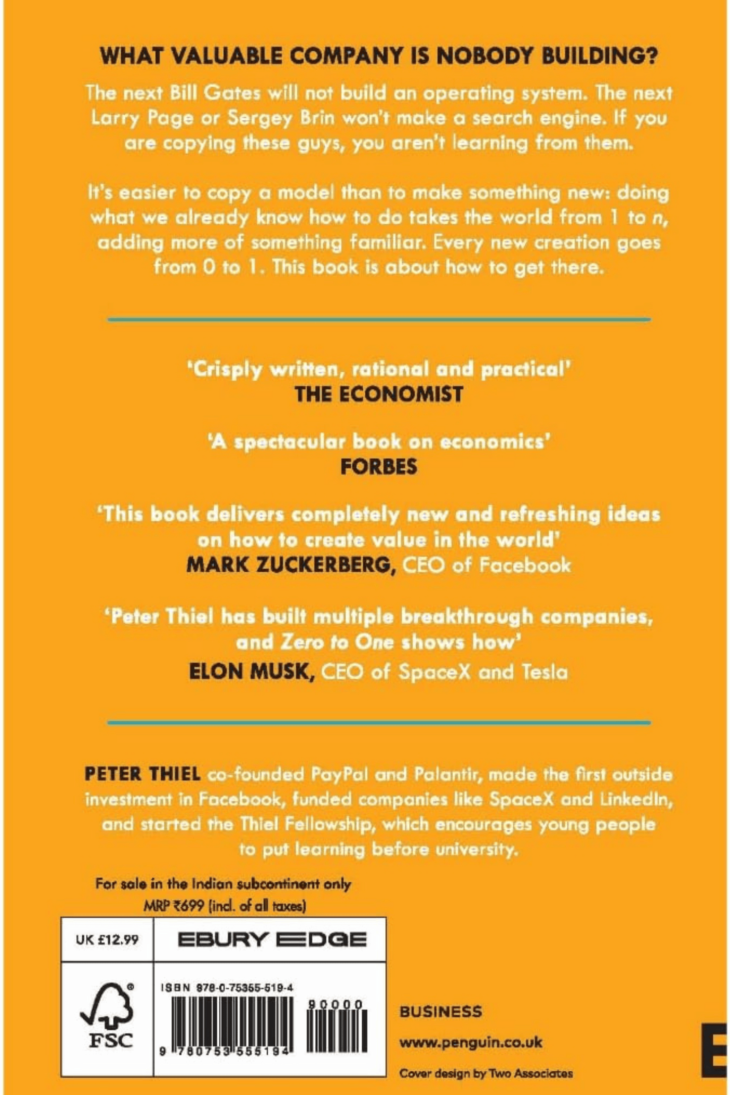 Zero to One: Notes on startups, or how to build the future